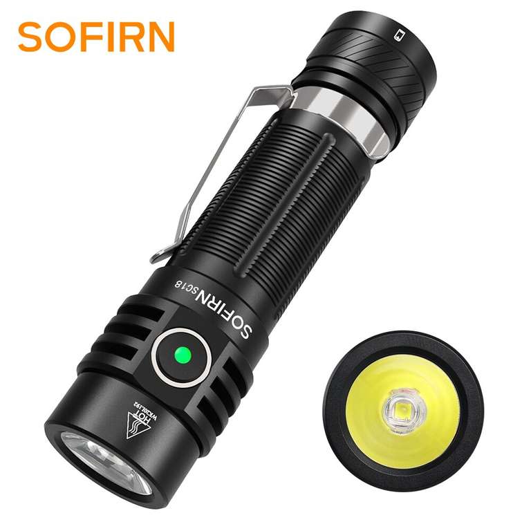 Sofirn SC18 1800lm EDC Taschenlampe USB C Wiederaufladbare SST40 LED 18650 Taschenlampe