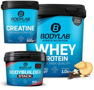210 Kapseln Bodylab Bodybuilder Stack + 1kg Whey Protein + 500g Creatin