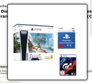PlayStation 5 inklusive Horizon Forbidden West (DLC), PSN 25€ & Gran Turismo 7