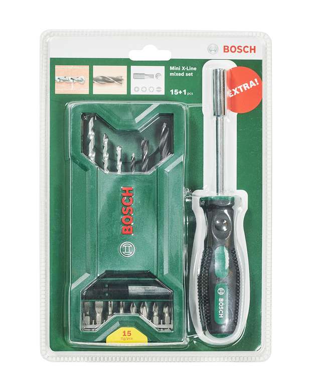 Bosch Accessories Bosch 15+1 tlg. Mini X-Line Mixed Set + Bit Schraubendreher für 7,50€ (Prime)