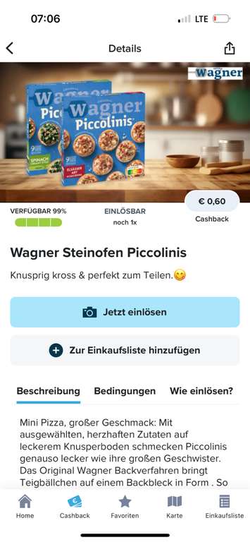 ~Kaufland~ Wagner Steinofen Piccolinis im Angebot und Marktguru 0,60€ Cashback