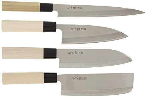Herbertz 4-teiliges Set japanischer Kochmesser, Stahl 420J2 Messer, Mehrfarbig, One Size