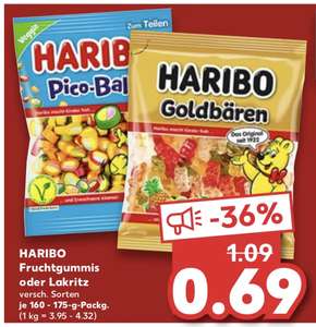 [Kaufland] Haribo-Packung für 0,69 bzw. 0,77€