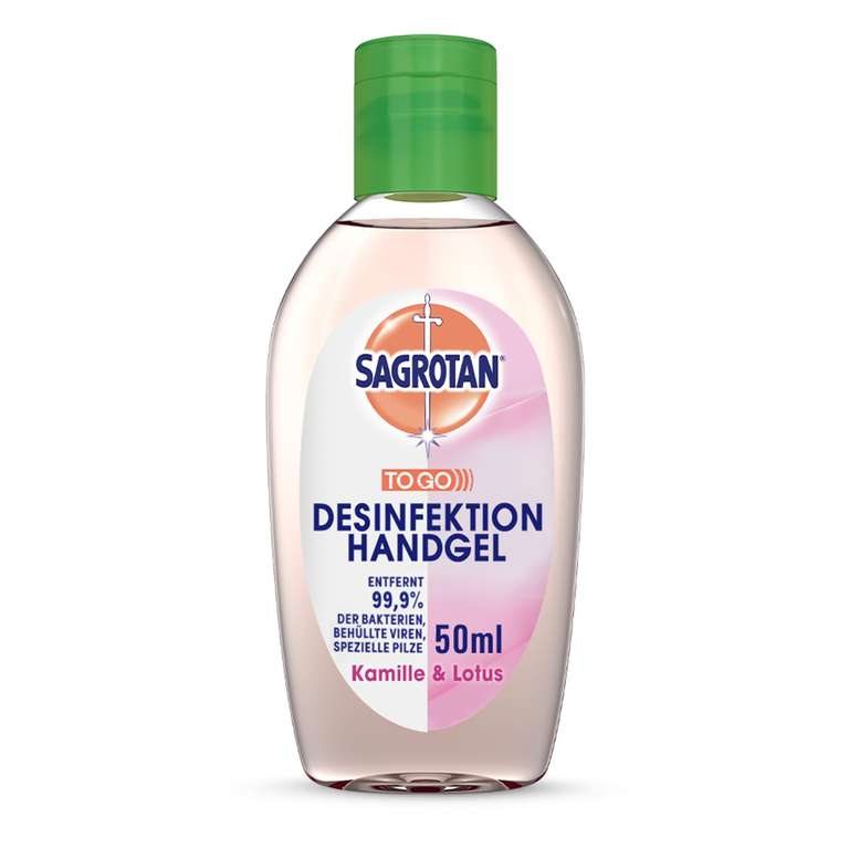 Sagrotan Hand-Desinfektionsgel Kamille & Lotus – 1 x 50 ml antibakterielles Gel (Prime Spar-Abo)