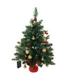 "last minute" Weihnachtsbaum Christbaum mit Stechpalmenbeeren, Kugeln und LED-Lichtern Grün PVC ∅20 x 60 cm