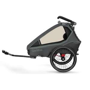 Qeridoo Kinderfahrradanhänger Kidgoo2 Ivy Green Kollektion 2023 | Zweisitzer, für bis zu 2 Kinder, Buggy und Fahrrad-Modus