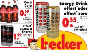 [KASSEL] RB-Becker: Effect Vodka Energy 0,33l für 1,29€, Coca Cola 1,5l für 0,69€ und Effect oder Effect Zero Energy 0,33l für 0,55€
