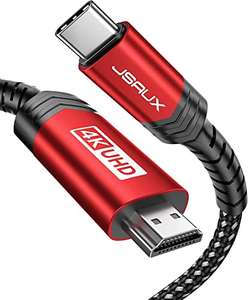 JSAUX HDMI auf USB-C Kabel mit 3 Meter, 4K@60Hz, Thunderbolt 3 Kompatibel - (Prime / Händler: JS Digital DE)