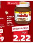Nutella Nuss-Nugat-Creme 500-g-Glas 2,22€ [Kaufland] 50g Gratis