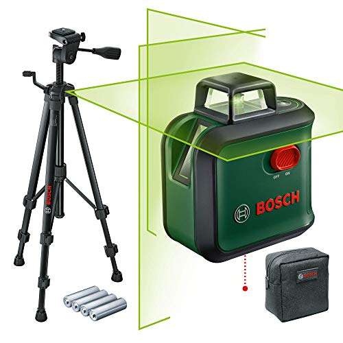 Bosch Kreuzlinienlaser AdvancedLevel 360 Set (grüner Laser, 4x AA-Batterien, mit Stativ, im Karton)