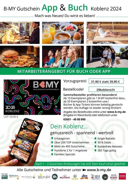 B-MY Gutschein App&Buch Koblenz 2024