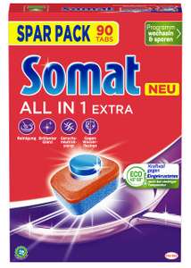 [PRIME/Sparabo] Somat All in 1 Extra Spülmaschinen Tabs (90 Tabs), für strahlende Sauberkeit auch bei niedrigen Temperaturen