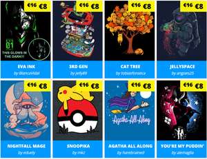 diverse T-Shirts ab 8€ @ Qwertee (kostenloser Versand ab 2 Shirts)