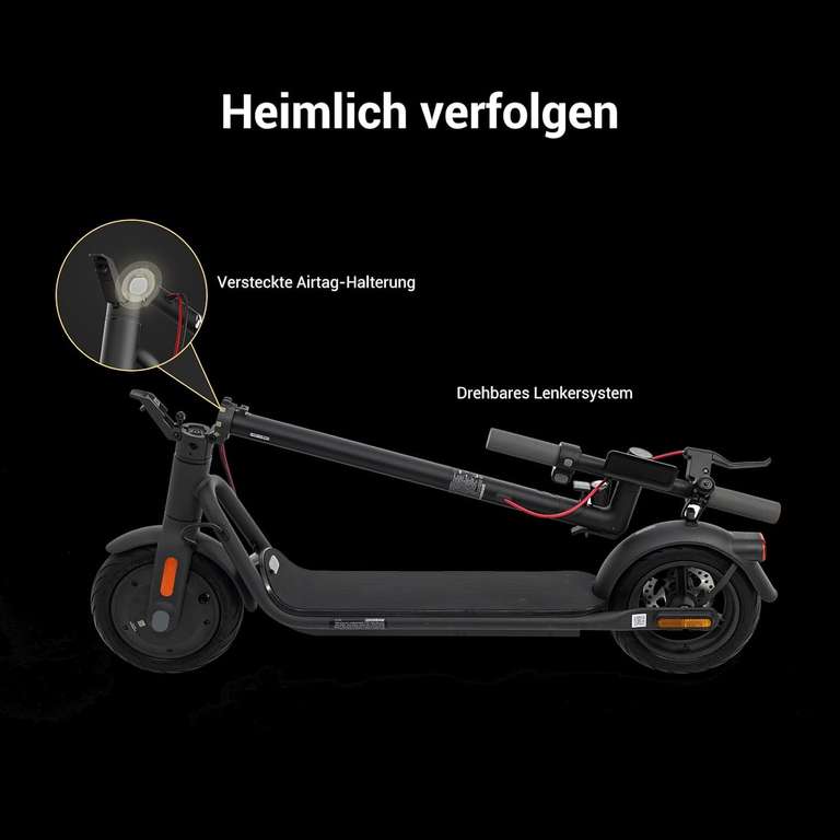 Navee V40 E-Scooter (bis 20km/h, ~40km Reichweite, Straßenzulassung, Bluetooth, App, klappbar, 16kg)