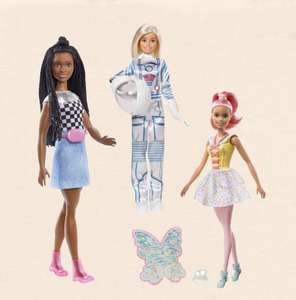 Barbies bei SPIELEMAX - Sammeldeal mit Astronautin, Fee oder Fußballerin, z.B. Barbie Bühne Frei für große Träume Brooklyn Puppe