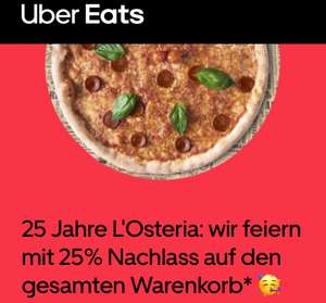 Uber Eats 25 % bei L'Osteria, MBW 15