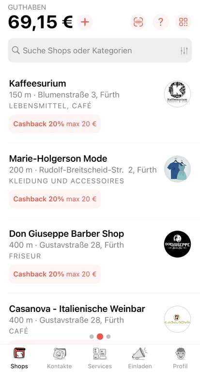 [NÜRNBERG] Satispay: Bezahl-App mit zzt. 20% Cashback an Wochenenden in Nürnberger Geschäften