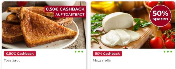 [Scondoo] 0,50€ auf Toastbrot | 1€ auf Studentenfutter | ENDE: 50% Cashback auf Mozzarella