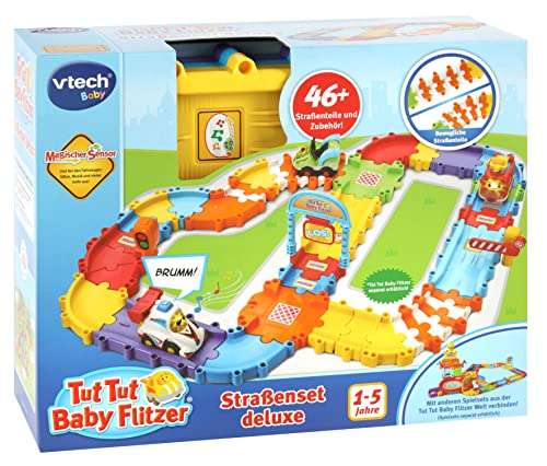 VTech Tut Tut Baby Flitzer - Straßenset Deluxe - Erweiterung mit 46 Teilen/Zubehör für Kinder von 1-5 Jahren | Prime/Otto Lieferflat