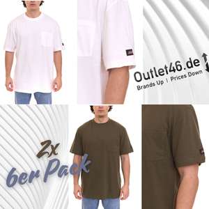12x (2x6er Pack) Dickies Basic Herren T-Shirt Baumwoll-Shirt Arbeitsshirt, in weiß Gr. 2XL - 4XL, grün Gr. L&4XL