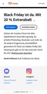 Adobe Creative Cloud -75% Rabatt - Students