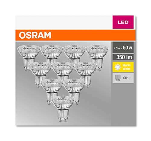 OSRAM Base PAR16, 10er Set, GU10 Sockel, warmweiß - Amazon DE (Nur Prime)