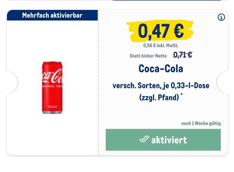 Coca-Cola 0,33 l (Metro)