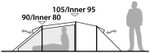 Robens Voyager 2EX | Tunnelzelt für 2 Personen | 5000mm Wassersäule | 3,2 kg | Packmaß: ca. 47x17cm