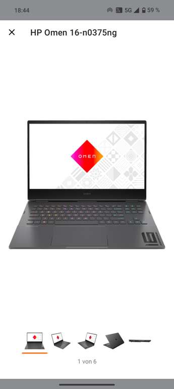 HP Omen Laptop 16-n0375ng