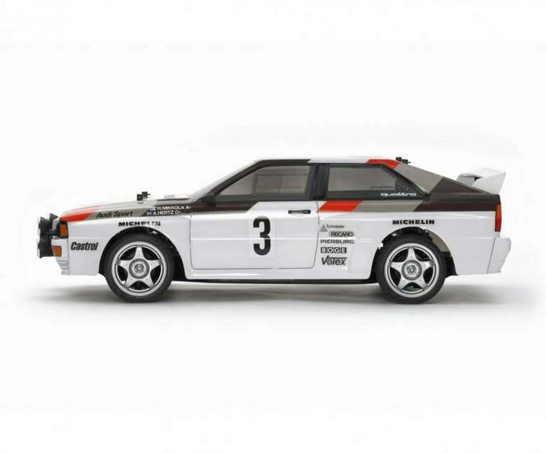 Tamiya RC Audi Quattro Rally A2 4WD Bausatz, Maßstab 1:10, TT-02 Chassis [Westfalia]