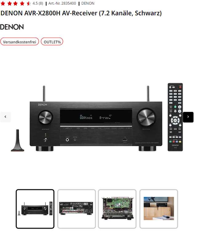 DENON AVR-X2800H mit DENON HOME 150 im Bundle für 599 € (Media Markt und Saturn)