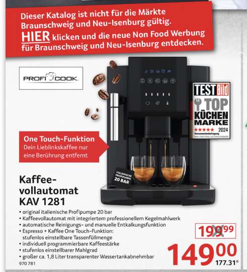 Profi Cook Kaffeevollautomat »Pc-Kav 1281« Angebot bei REWE Center