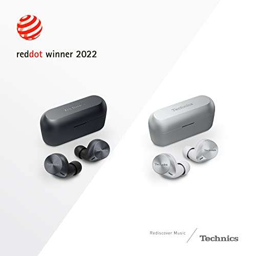 Technics EAH-AZ60E-S True Wireless Kopfhörer | Geräuschunterdrückung, Multipoint-Bluetooth, integr. Mikrofon, Passform anpassbar [Amazon IT]
