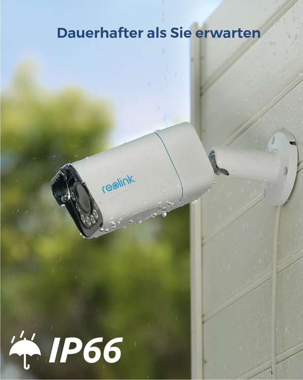 Reolink RLC-811A Überwachungskamera (3840x2160@25fps, 5x Zoom, PoE, 30m Farb-Nachtsicht, Bewegungserkennung, 2-Wege-Audio, microSD, IP66)