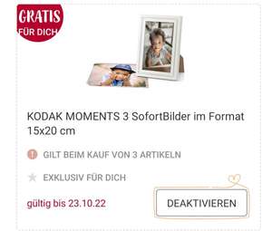 Rossmann-App (personalisiert) 3 Bilder 15x20cm Kodak Moments