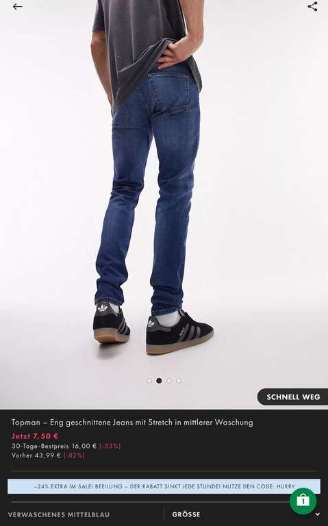 Topman - Jeans Stretch mittlere Waschung (Londoner Label)