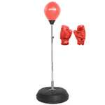 SPORTINATOR Punchingball Boxstand Standbox-Trainer inkl. Boxbirne & Boxhandschuhen (schwarz, grau, rot)