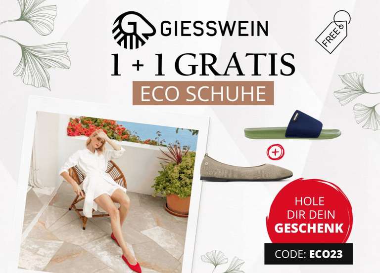 Giesswein 1 + 1 Gratis Eco Schuhe (50% Rabatt/Paar)