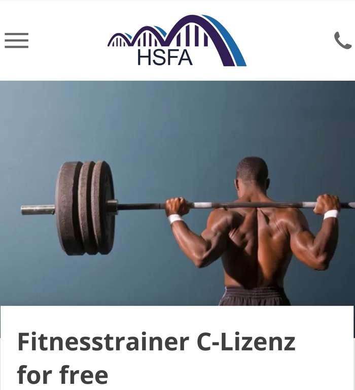 [HSFA] Fitnesstrainer C-Lizenz, wieder kostenfrei
