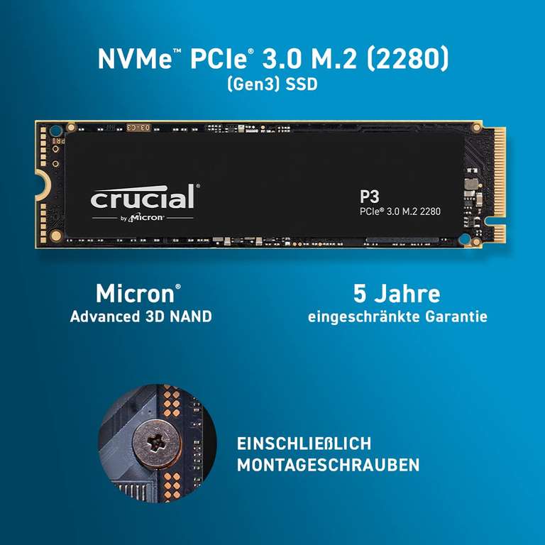 Crucial P3 2TB M.2 PCIe Gen3 NVMe