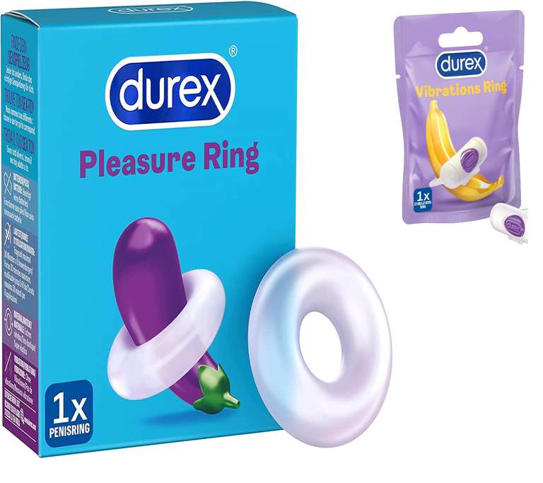 Durex Pleasure Ring oder Vibrations Ring - Penisring weiches Silikon - Erotik Spielzeug für längeres und härteres Vergnügen (Spar-Abo Prime)