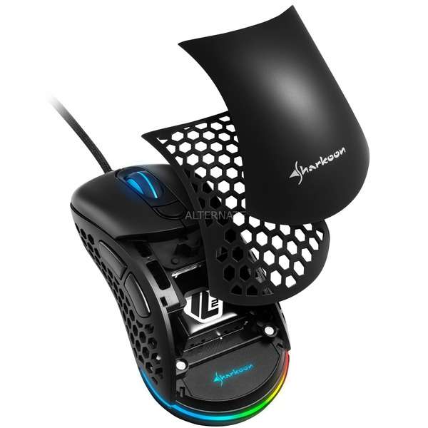 Sharkoon Light² 200 in Schwarz oder Weiß (optisch, RGB-Beleuchtung, extrem leicht und ergonomisch, 6 Tasten, 16000 dpi, kabelgebunden USB)