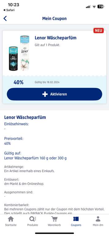 [DM] Lenor Wäscheparfüm 40% günstiger (ggf. Personalisiert)
