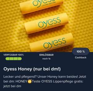 [marktguru] GZG - Oyess Honey Lippenpflege wieder kostenlos bei DM (durch Cashback)