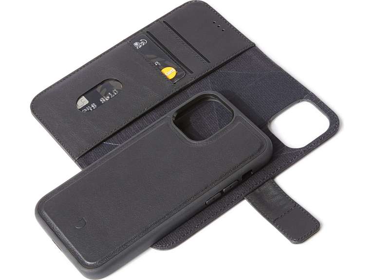 Decoded Detachable Wallet für iPhone 12 mini (TPU-Schutzhülle mit Vollnarbenleder, abnehmbare Brieftasche, MagSafe-kompatibel)