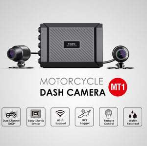 VIOFO MT1 Motorrad Dashcam vorne und hinten 1080P Dual Channel wasserdichte Motorradkamera