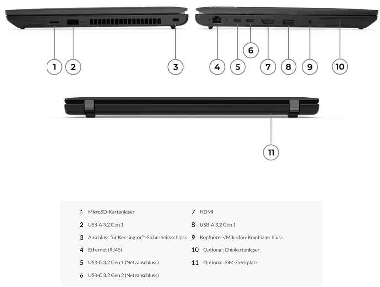 Lenovo ThinkPad L14 G3 (14", 1920x1080, IPS Touch, 300nits, Ryzen 5 Pro 5675U, 16/512GB, aufrüstbar, 2x USB-C DP & PD, 42Wh, noOS, 1.39kg)
