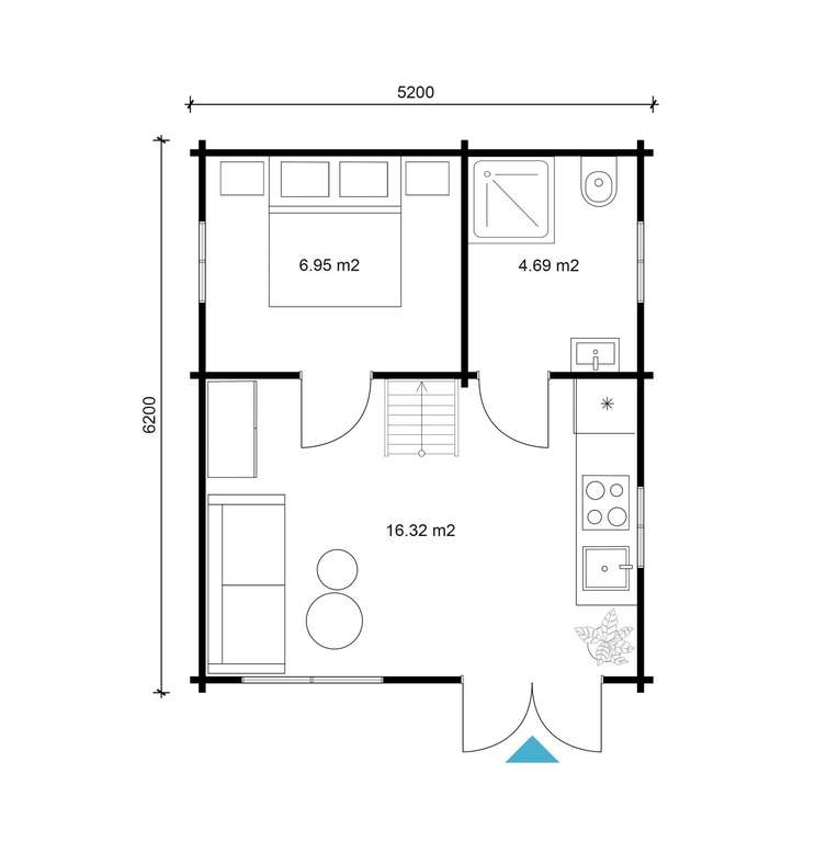 Wochenendhaus, Gästehaus Örebrö inkl. Schlafboden und Fußboden, Nutzfläche: ca. 39,80 m²