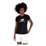 New Balance Damen Shirt Essentials Stacked Logo rosa/grau/schwarz/weiß