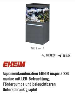 Aquariumkombination EHEIM incpiria 230 marine mit LED-Beleuchtung, Förderpumpe und beleuchtbaren Unterschrank graphit